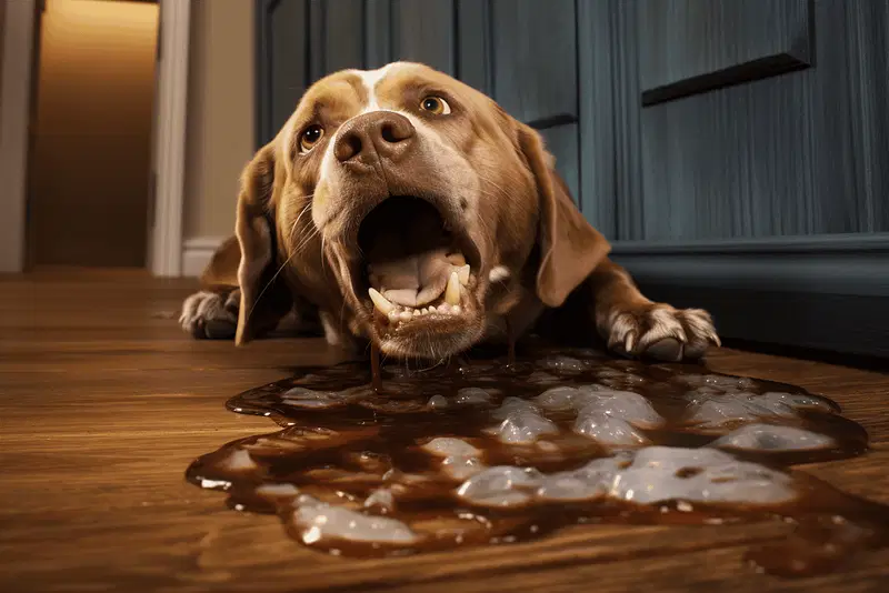 My fur buddy's got diarrhea and keeps throwing up. What do I do